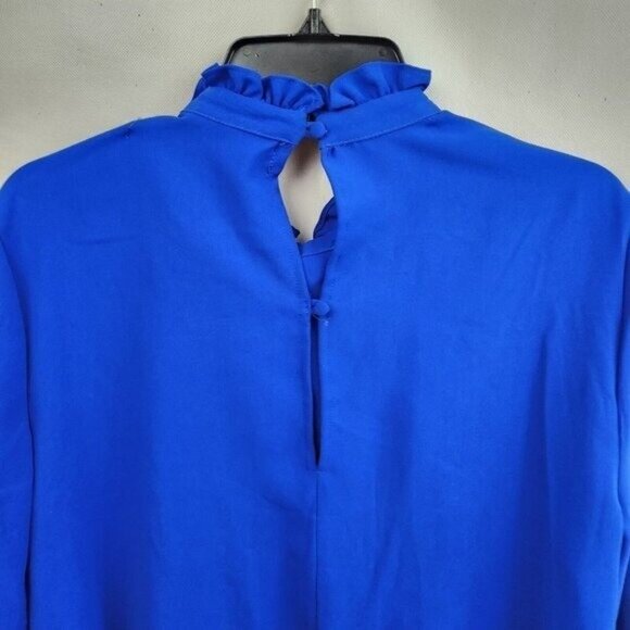 Code X Mode Nordstorm Womens Blouse Top XL Blue Ruffle Long Sleeve Feminine - Picture 7 of 10